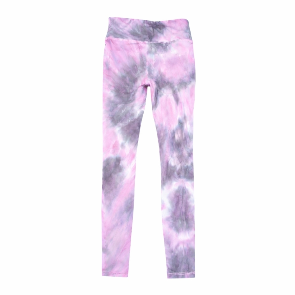 BEBE SPORT Tie Dye Marble Leggings w Pockets SMALL Pink Yoga Pants - Picture 3 of 4